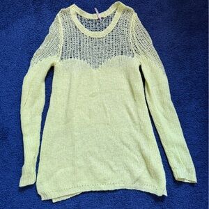 Free People Light Yellow Knit Sweater